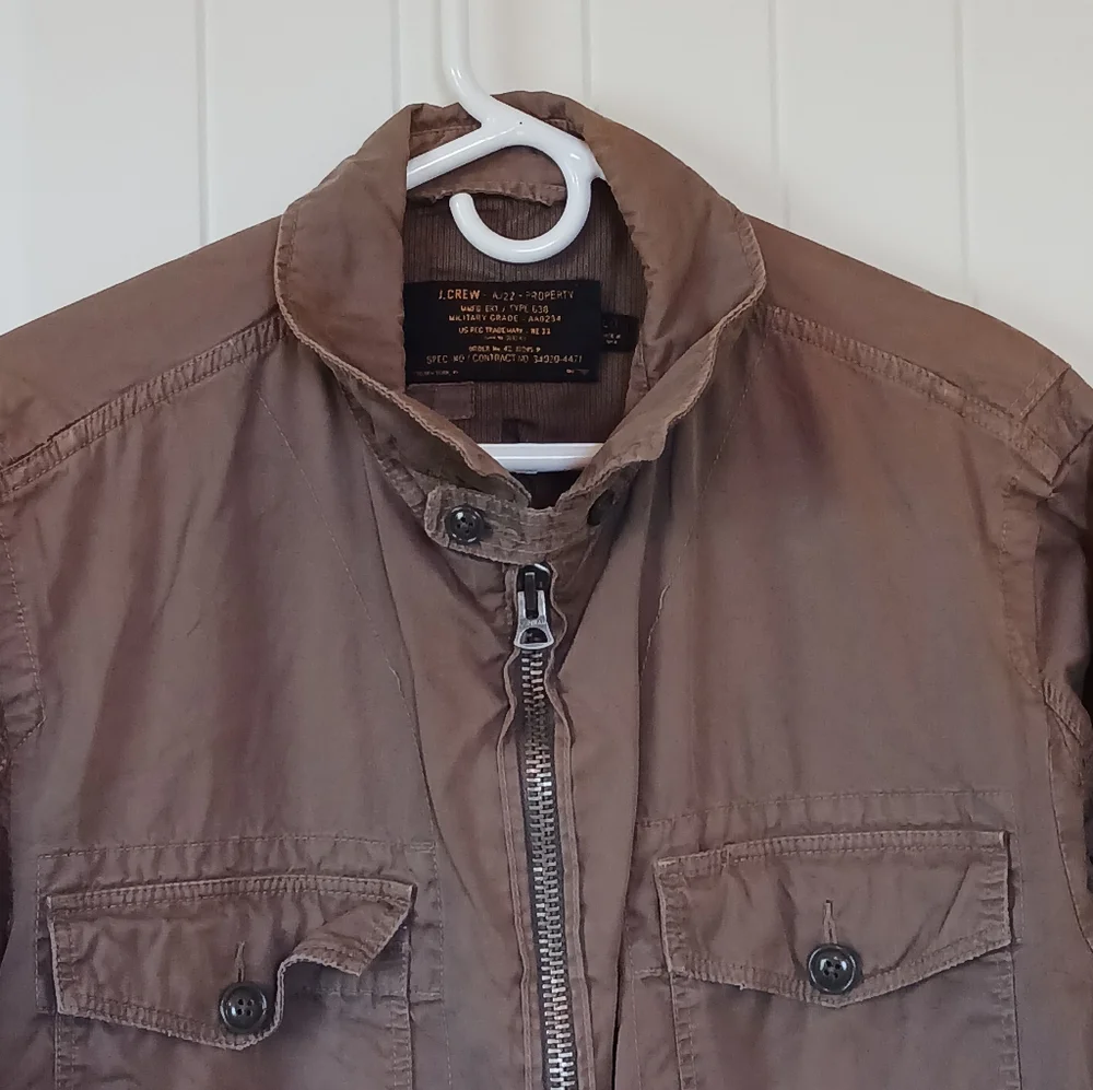 J. Crew A22 Military Jacket. Size Large Tall (Beige/Light Brown)